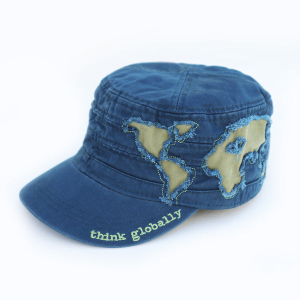 Think GLOBALLY! 100% Organic Cotton Corps-Style Thinking Cap