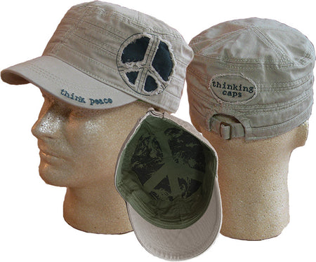 Think GLOBALLY! 100% Organic Cotton Corps-Style Thinking Cap
